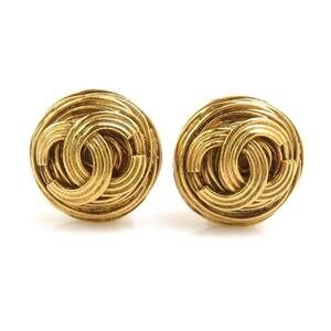 Chanel Cc Logo Clip-On Earrings Gold- #256687C56B